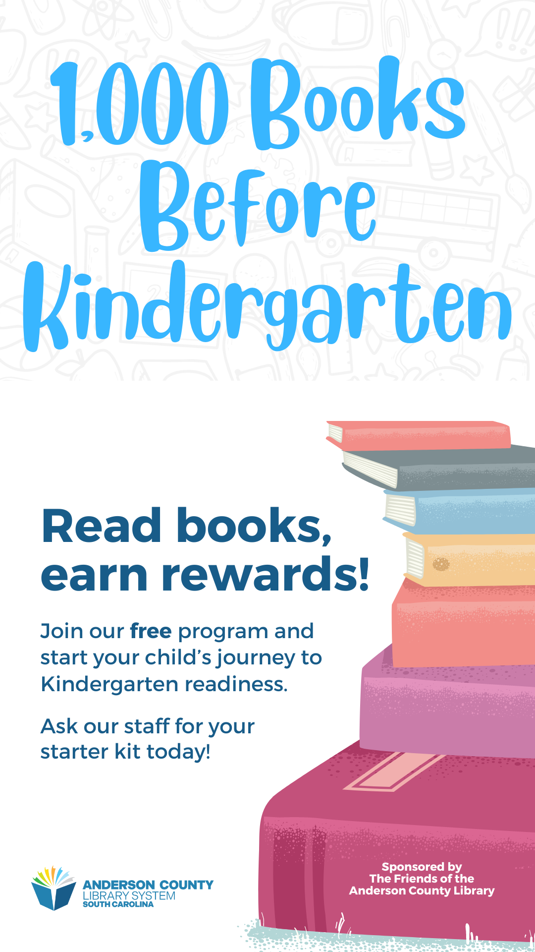 1,000 Books Before Kindergarten: Read books, earn rewards!