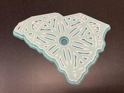 Paper mandala in the shape of south carolina