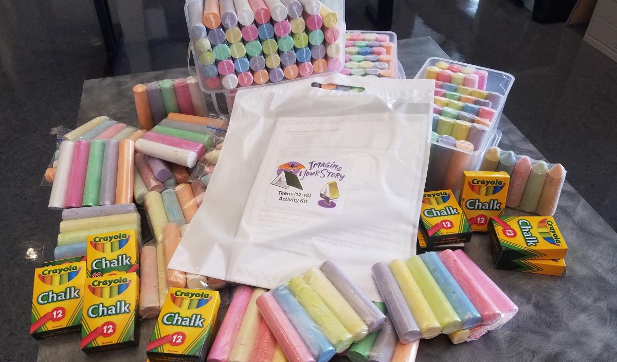 multiple packs of sidewalk chalk