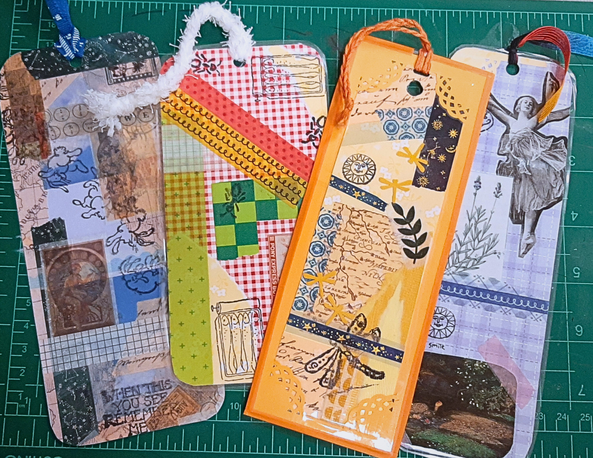 4 colorful handmade bookmarks