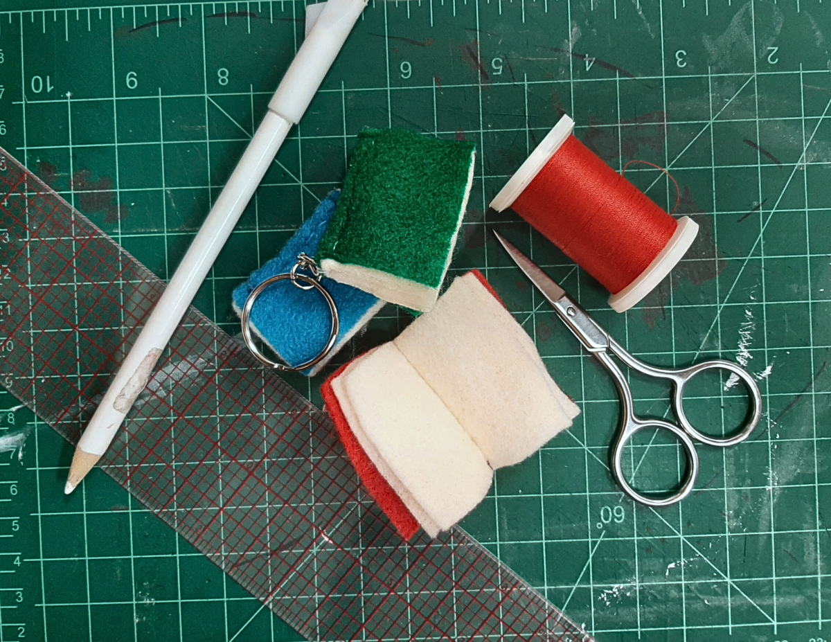 three small felt books 