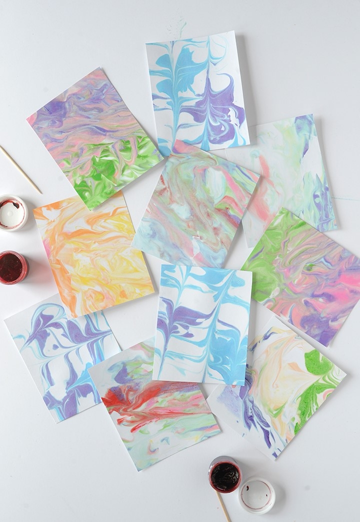 paper with colorful marbling