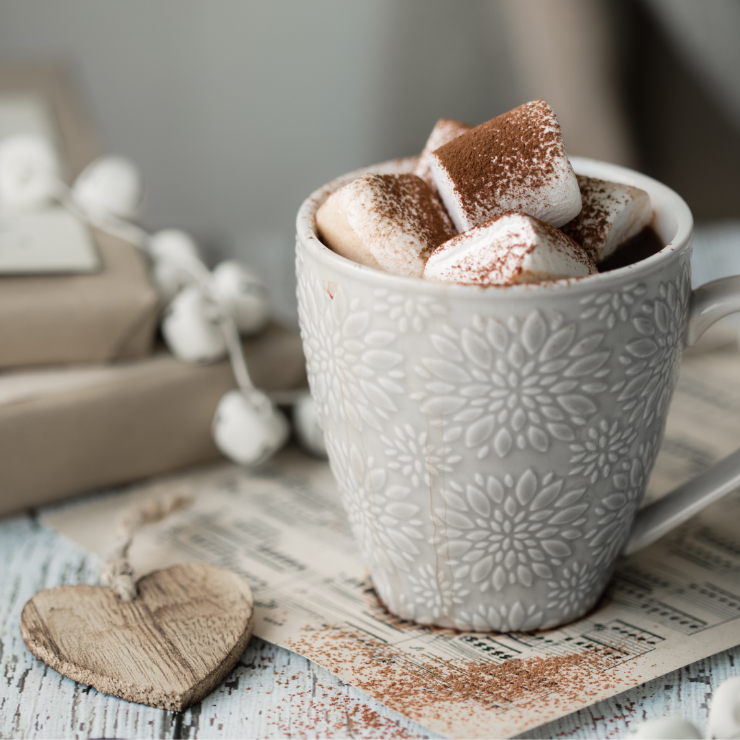 hot chocolate and a book